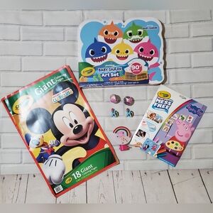 Crayola Baby Shark Peppa pig Mickey Mouse Bundle
